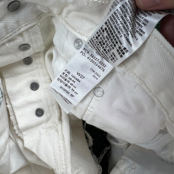 Levi's 501 White Cutoff Shorts Denim Jeans Button Fly 28x2.5" Pink Blue Dye - Picture 7 of 10